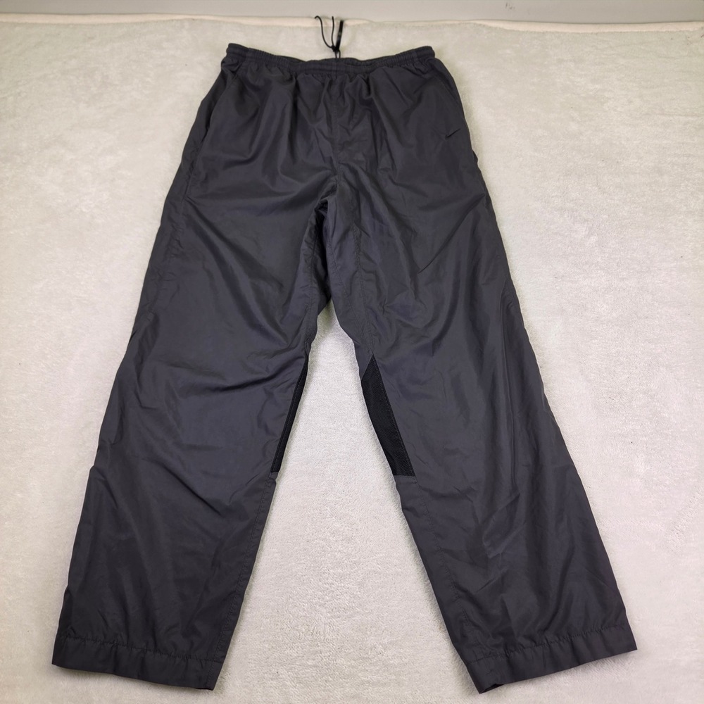 Nike Mens Charcoal Grey Mesh Panel Track Pants Large Ankle Zip Windbreaker